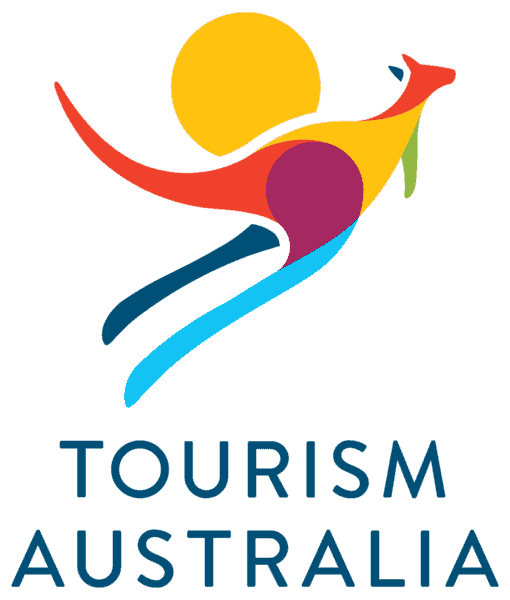 Colorful kangaroo illustration representing Tourism Australia.