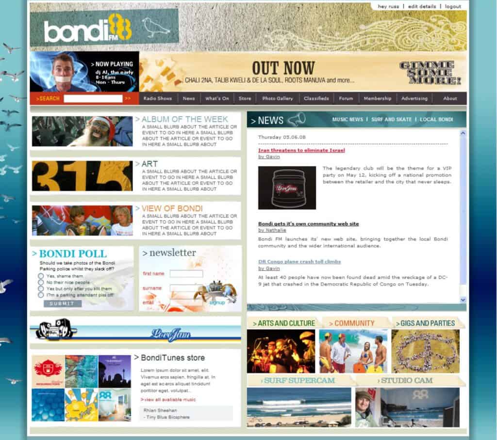 Webmanage client portfolio display with diverse business logos and images.